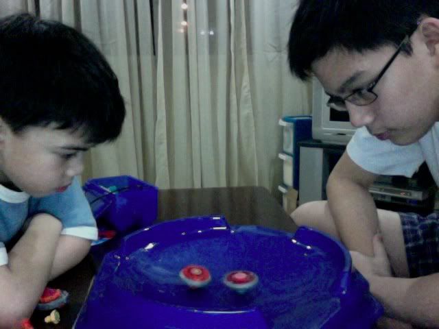 Kids Playing Beyblade