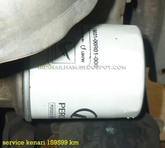 Service Kenari, Oil filter lama yang perlu ditanggalkan
