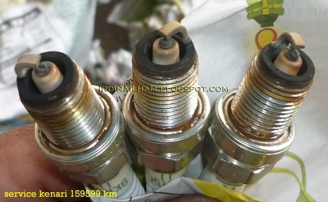Service Kenari, Keadaan spark plug sebelum dibersihkan