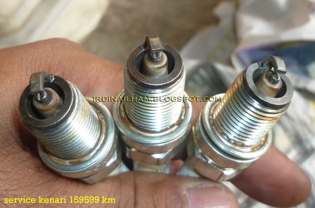 Service Kenari, Keadaan spark plug selepas dibersihkan