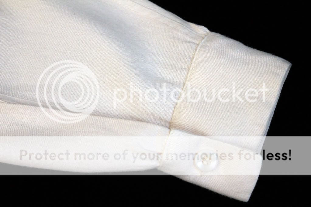 Mens Vintage White Long Sleeve Gabardine Shirt  