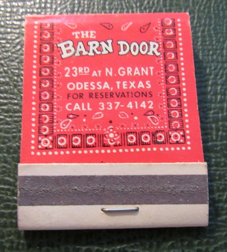 Matchbook The Barn Door Odessa Tx Full Antlers Coffee Ebay