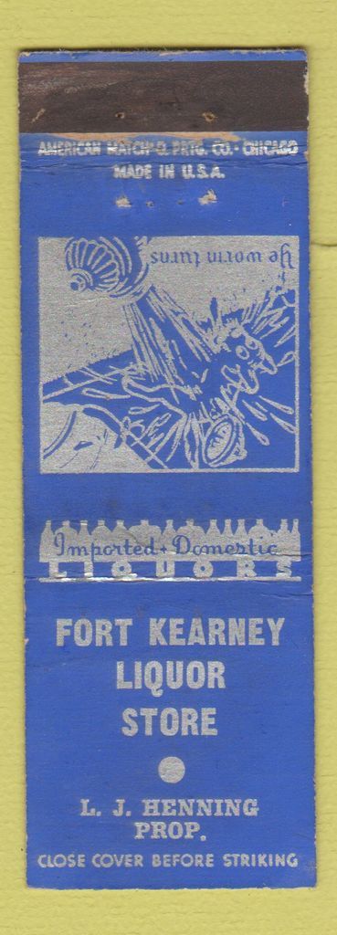 Matchbook Cover - Fort Kearney Liquor Store NE WEAR | eBay