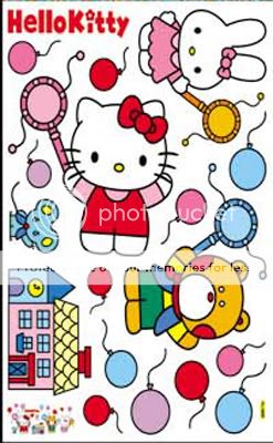 Cute Hello Kitty Color Ball Kids Home Wall Art Decor Stickers Cool 