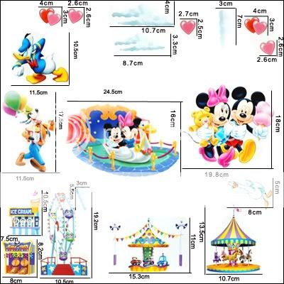 Cute Disney Mickey Minnie & Friends Home wall art Decor stickers