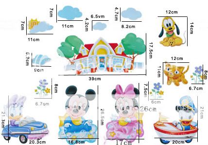   New Disney Mickey Minnie Baby Home Wall Art Decor Stickers Cool Decals