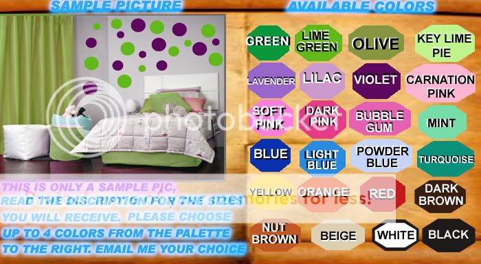 Wall stickers decal 264 POLKA DOTS CIRCLE room decor lv  